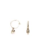 Pave Skull Hoop Earrings Alexander McQueen Pave Skull Hoop Earrings - Oro