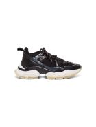Moncler Sneakers In Black Leather And Mesh Moncler Sneakers In Black Leather And Mesh - Black