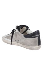 Grey Net And White Leather Super-star Sneakers Golden Goose Grey Net And White Leather Super-star Sneakers - Grey