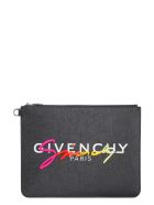 Givenchy Logo Detail Flat Pouch Givenchy Logo Detail Flat Pouch - black