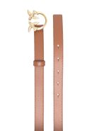 Love Berry Belt In Brown Leather With Logoed Buckle Pinko Love Berry Belt In Brown Leather With Logoed Buckle - Cuoio