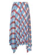 Issey Miyake Long Pleated Skirt A Line Elastic Waist Issey Miyake Long Pleated Skirt A Line Elastic Waist - Blue Hued