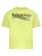 Balenciaga Neon Yellow T-shirt For Kids With Logo Balenciaga Neon Yellow T-shirt For Kids With Logo - Yellow