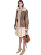 DROMe Skirt In Beige Leather DROMe Skirt In Beige Leather - beige
