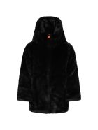 Save the Duck Black Faux Fur For Girl With Iconic Logo Save the Duck Black Faux Fur For Girl With Iconic Logo - Black