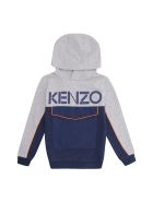 Kenzo Kids Cotton Hoodie Kenzo Kids Cotton Hoodie - grey