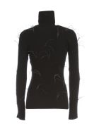 Marques'Almeida Light Weight Feather Turtleneck Jumper With Flared Sleeves Marques'Almeida Light Weight Feather Turtleneck Jumper With Flared Sleeves - Black