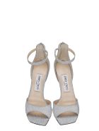 Jimmy Choo Reon 100 Sandals In Silver Leather Jimmy Choo Reon 100 Sandals In Silver Leather - silver