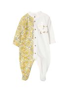 Young Versace White And Gold Romper With Baroque Print Young Versace White And Gold Romper With Baroque Print - Bianco/oro