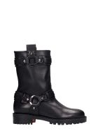 Christian Louboutin Bikita Lug Combat Boots In Black Leather Christian Louboutin Bikita Lug Combat Boots In Black Leather - black