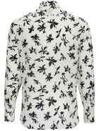 Saint Laurent Camicia In Seta Crepe De Chine Con Stampa Orchidea Selvatica Saint Laurent Camicia In Seta Crepe De Chine Con Stampa Orchidea Selvatica - White