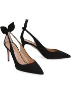 Aquazzura Deneuve Suede Ponty-toe Pumps Aquazzura Deneuve Suede Ponty-toe Pumps - black
