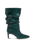 Paris Texas Python Print Leather Ankle Boots Paris Texas Python Print Leather Ankle Boots - Green