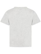Stella McCartney Grey T-shirt For Kids With Paws Stella McCartney Grey T-shirt For Kids With Paws - GREY