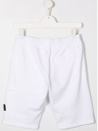 Stone Island Junior White Jersey Bermuda With Logo Patch Stone Island Junior White Jersey Bermuda With Logo Patch - White