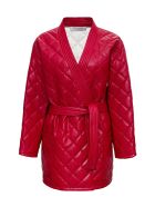 Philosophy di Lorenzo Serafini Quilted Leatheret Jacket Philosophy di Lorenzo Serafini Quilted Leatheret Jacket - Red