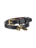 Alexander McQueen Pionier Double Wrap Leather Bracelet Alexander McQueen Pionier Double Wrap Leather Bracelet - BLACK