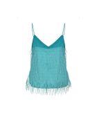 Pinko Top A Frange Verde Acqua Pinko Top A Frange Verde Acqua - GREEN