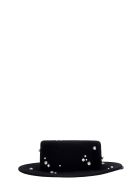 Ruslan Baginskiy Canotier Hats In Black Wool Ruslan Baginskiy Canotier Hats In Black Wool - black