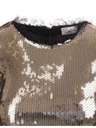 Short Dress Of Golden Sequins RED Valentino Short Dress Of Golden Sequins - Glitter
