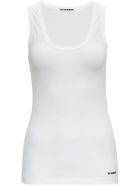White Cotton Tank Top With Logo Jil Sander White Cotton Tank Top With Logo - White
