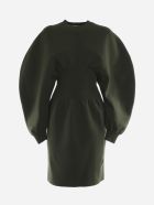 Bottega Veneta Stretch Wool Dress With Voluminous Sleeves Bottega Veneta Stretch Wool Dress With Voluminous Sleeves - Verde