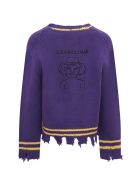 Riccardo Comi Purple Cardigan With Yellow Details Riccardo Comi Purple Cardigan With Yellow Details - Violet