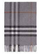 Burberry Checked Cashmere Scarf Burberry Checked Cashmere Scarf - grey