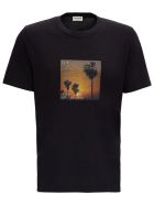 Saint Laurent T-shirt In Jersey With Sunset Print Saint Laurent T-shirt In Jersey With Sunset Print - Nero