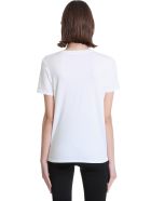 T-shirt In White Cotton Balmain T-shirt In White Cotton - Blanc/rose