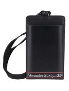 Black Leather Phone Case Alexander McQueen Black Leather Phone Case - Black