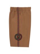 Gucci Beige Pants With Double Gg For Baby Boy Gucci Beige Pants With Double Gg For Baby Boy - Beige