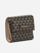 Wallet With All-over Monogram Print Emporio Armani Wallet With All-over Monogram Print - Marrone