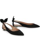 Aquazzura Bow Tie Ballet Suede Ballet Flats Aquazzura Bow Tie Ballet Suede Ballet Flats - black