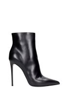 Le Silla Eva 120 High Heels Ankle Boots In Black Leather Le Silla Eva 120 High Heels Ankle Boots In Black Leather - black