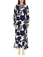 Marni Satin Dress Roma Print Marni Satin Dress Roma Print - IVORY (Blue)