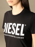 Diesel T-shirt Diesel Cotton T-shirt With Laminated Logo Diesel T-shirt Diesel Cotton T-shirt With Laminated Logo - Black