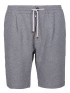 Grey Cotton Track Shorts Brunello Cucinelli Grey Cotton Track Shorts - Grey
