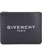 Givenchy Logo Print Leather Flat Pouch Givenchy Logo Print Leather Flat Pouch - black