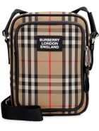 Burberry Messenger Bag With Check Motif Burberry Messenger Bag With Check Motif - Beige