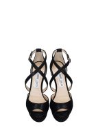 Jimmy Choo Jenique 125 Sandals In Black Suede Jimmy Choo Jenique 125 Sandals In Black Suede - black