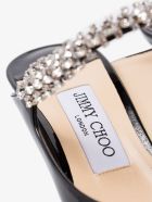 Jimmy Choo Black Patent Leather Mules With Crystal Strap Jimmy Choo Black Patent Leather Mules With Crystal Strap - Black