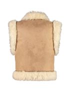 Pinko Brillamenti Faux Sheepskin Vest Pinko Brillamenti Faux Sheepskin Vest - Beige