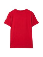 Moncler Red T-shirt With Print Moncler Red T-shirt With Print - Unica