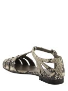 Church's Rainbow T-bar Sandal Python Print Stone Church's Rainbow T-bar Sandal Python Print Stone - Beige/black