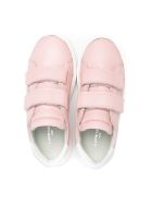 Philippe Model Temple Sneakers In Pink Leather Philippe Model Temple Sneakers In Pink Leather - Pink