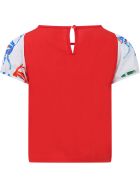 Stella Jean White And Red T-shirt For Girl With Colorful Monkeys Stella Jean White And Red T-shirt For Girl With Colorful Monkeys - White
