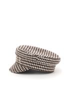 Ruslan Baginskiy Baker Boy Houndstooth Hat Rb Embroidery Ruslan Baginskiy Baker Boy Houndstooth Hat Rb Embroidery - BROWN (White)