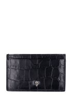 Alexander McQueen Croco-print Leather Card Holder Alexander McQueen Croco-print Leather Card Holder - black