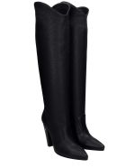Golden Goose Michelle High Texan Boots In Black Leather Golden Goose Michelle High Texan Boots In Black Leather - black